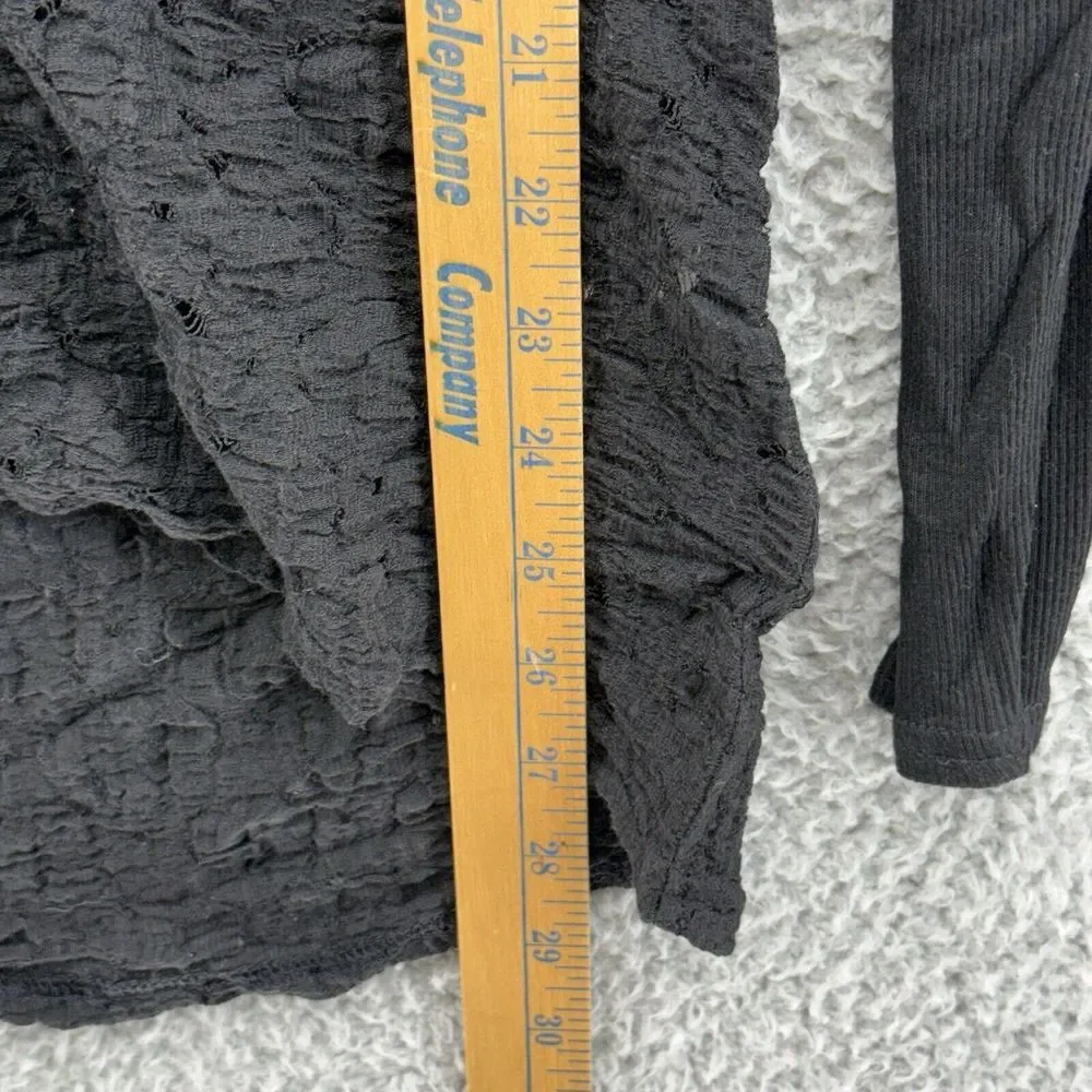 Simply Vera Wang Pure Night‎ Black Lace Lined Sweater Womens M Long Sleeve NWT